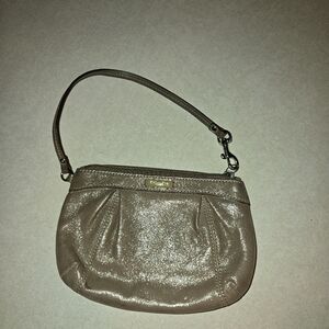 Coach gold wristlet purse